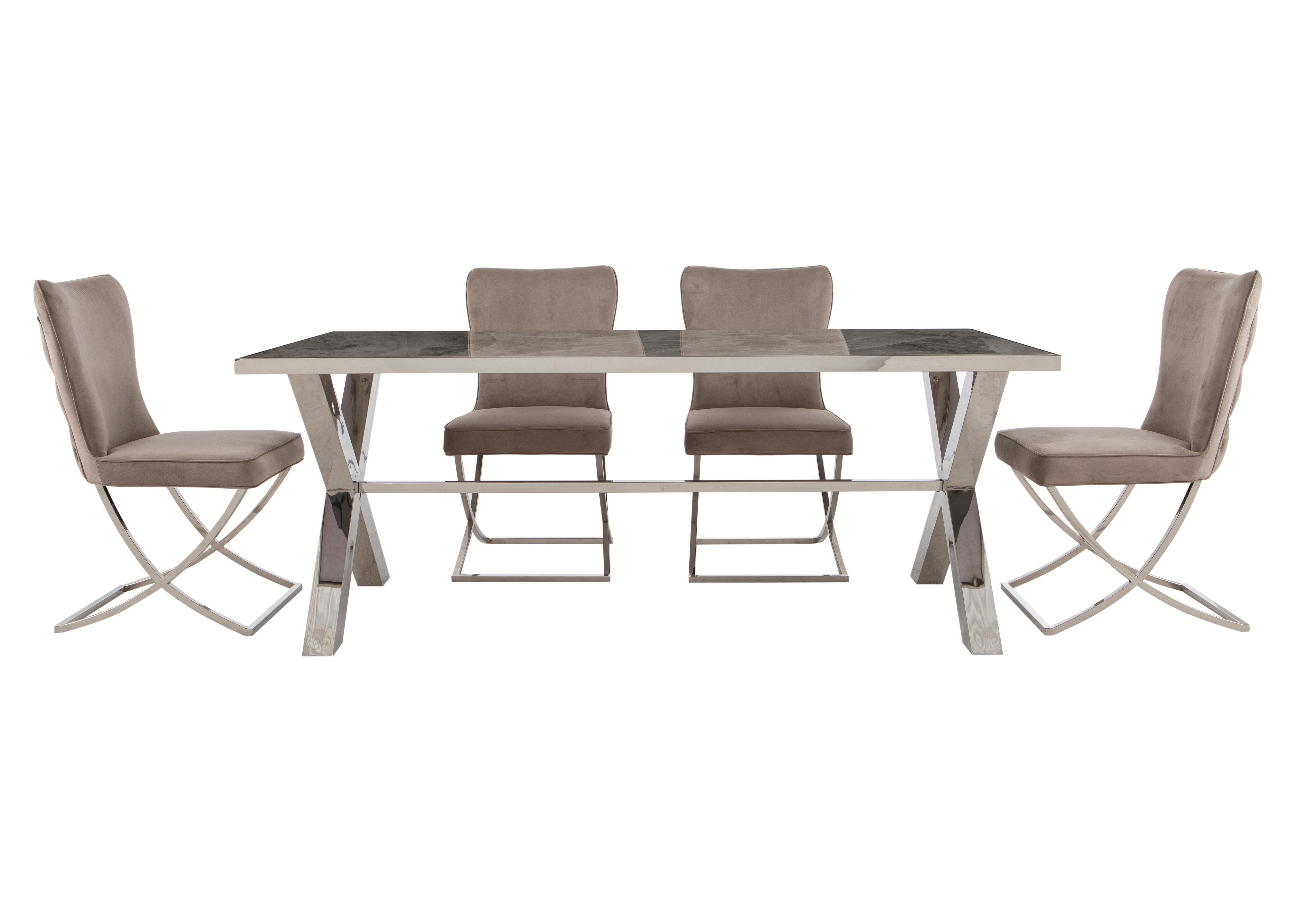 Vanquish Large Dining Table and 4 Dining Chairs Furniture Village