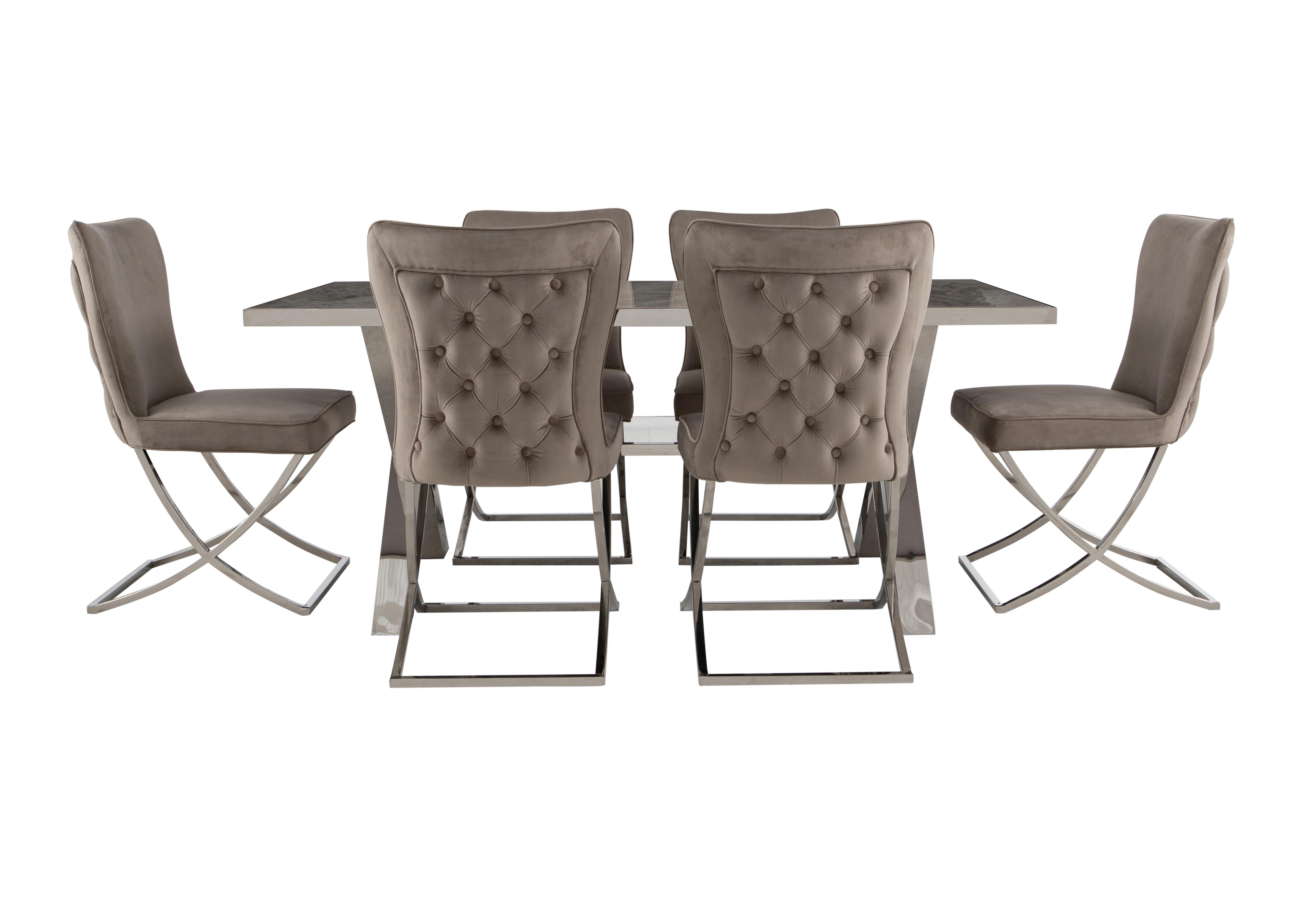 Vanquish Small Dining Table and 6 Dining Chairs Furniture Village