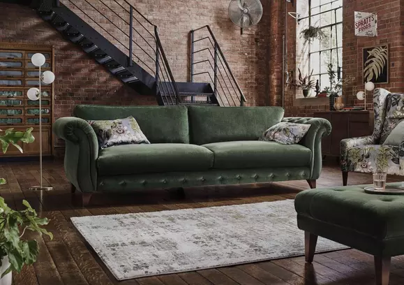 4 seater deals velvet chesterfield sofa