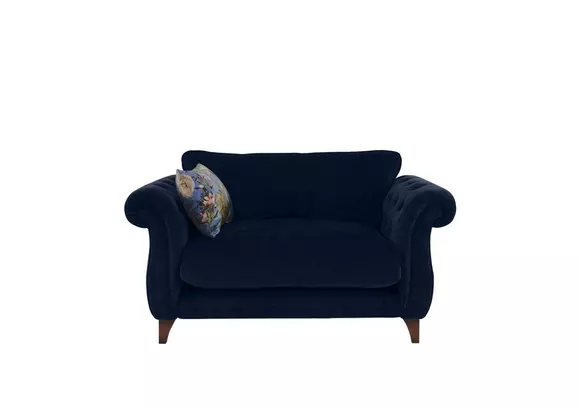 Navy velvet snuggle online chair