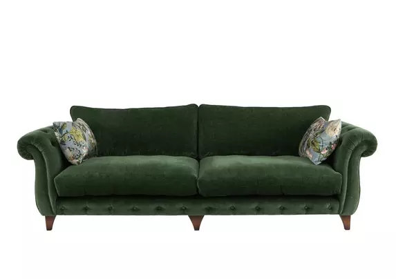 Furniture village store green velvet sofa