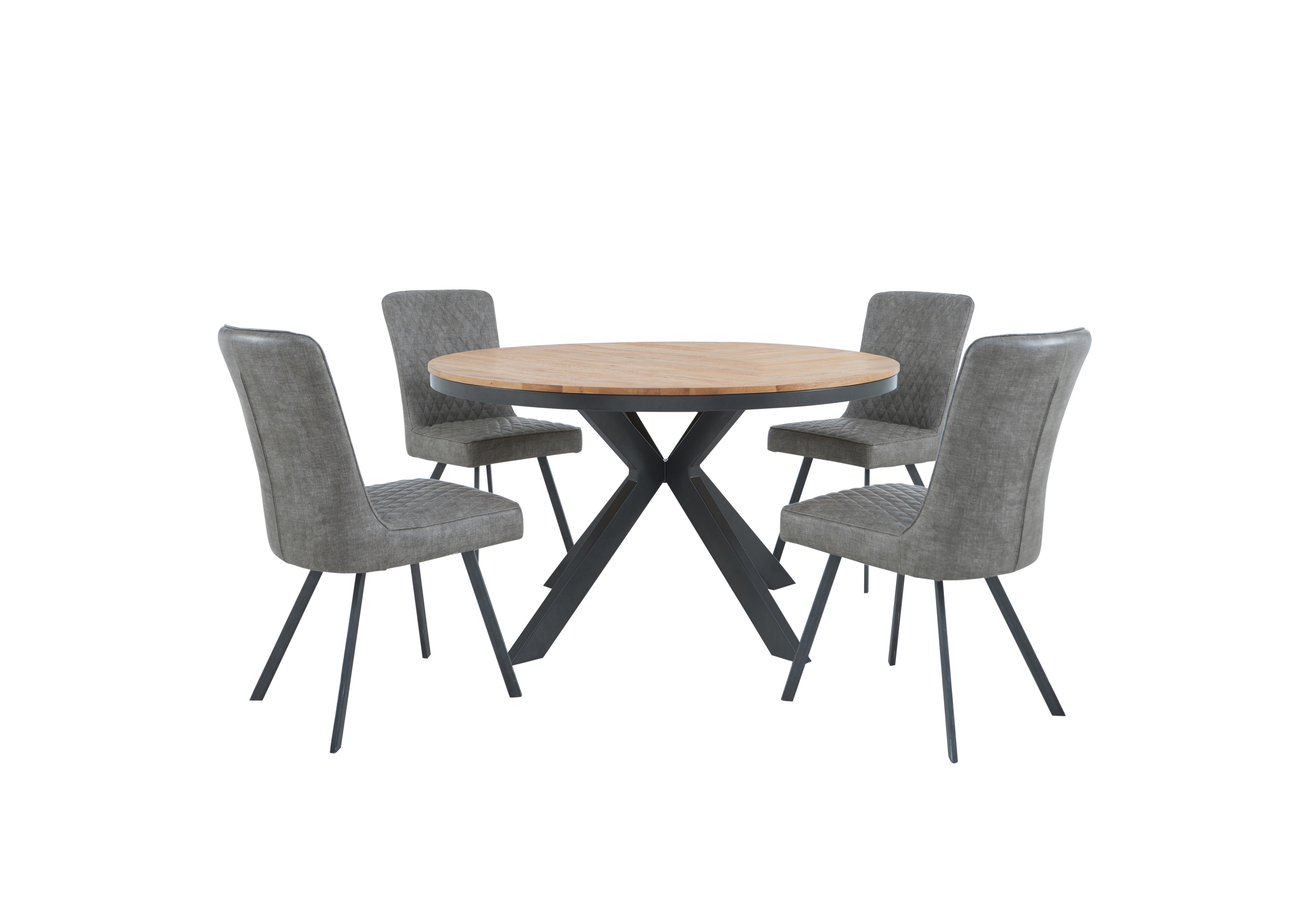 Earth Round Dining Table With 4 Earth Dining Chairs Furniture Village