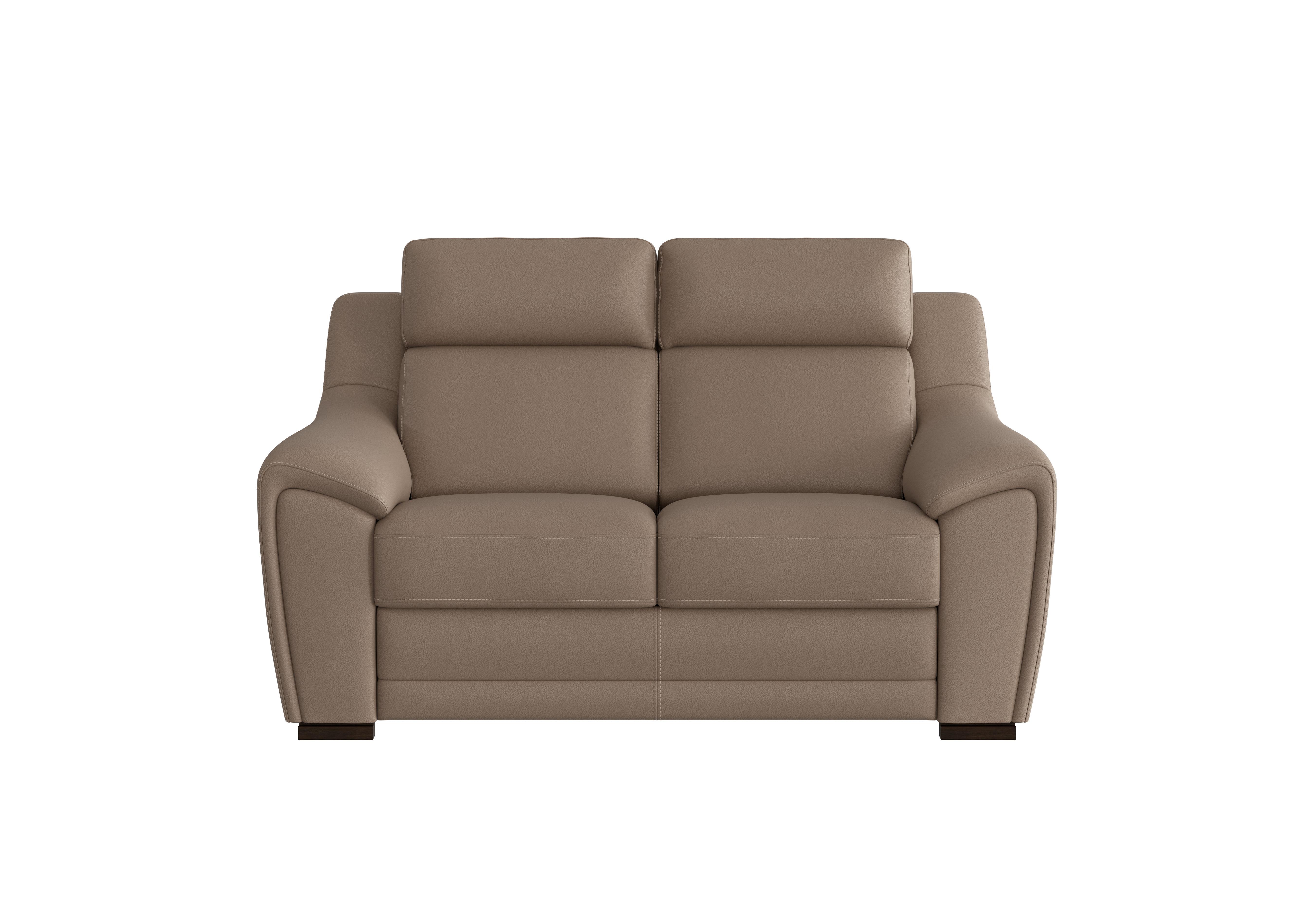 nicoletti lipari taupe leather 2 seater sofa