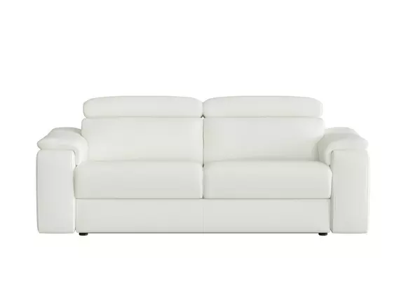 Small white deals leather sofa