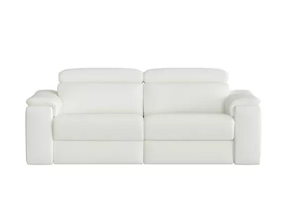 White leather on sale reclining sofa