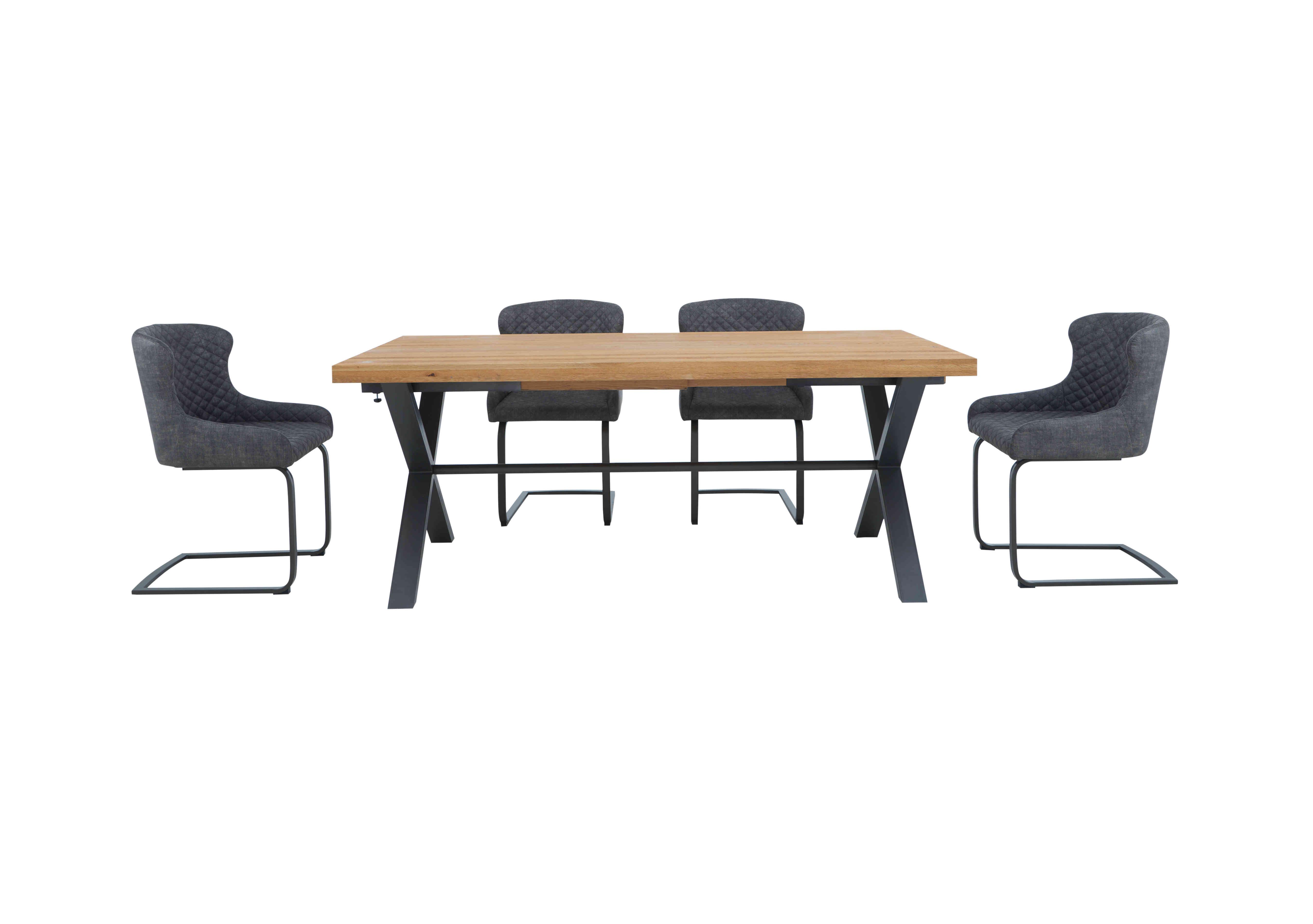 Earth Large Dining Table With 4 Cantilever Dining Chairs Furniture