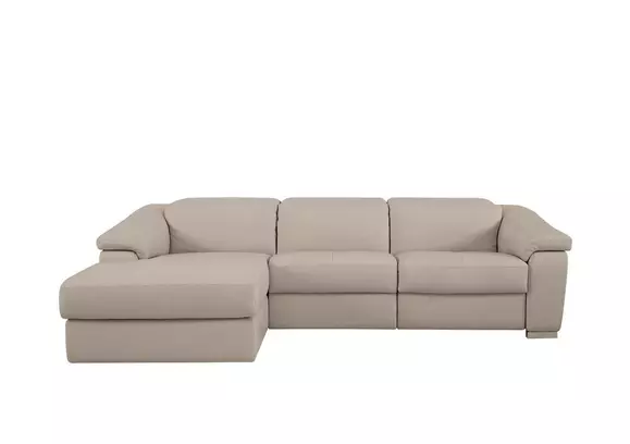 Cream leather deals sofa with chaise