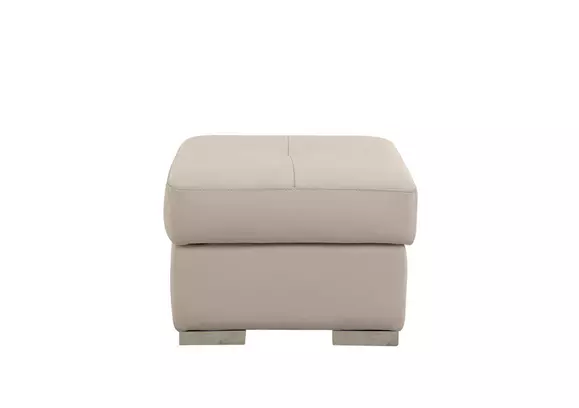 Cream leather deals pouf