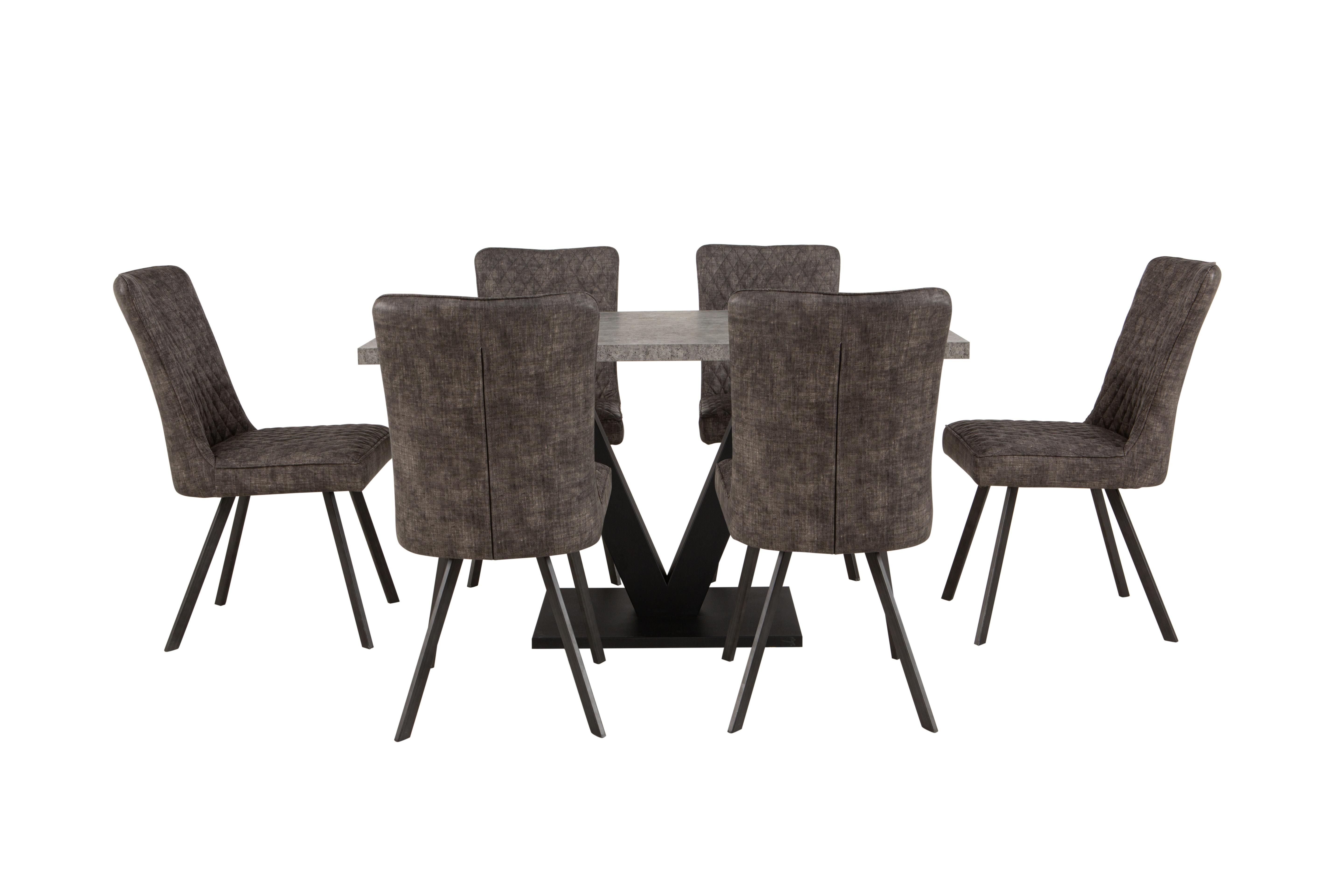 Rocket Dining Table and 6 Earth Chairs Dining Set Furniture Village