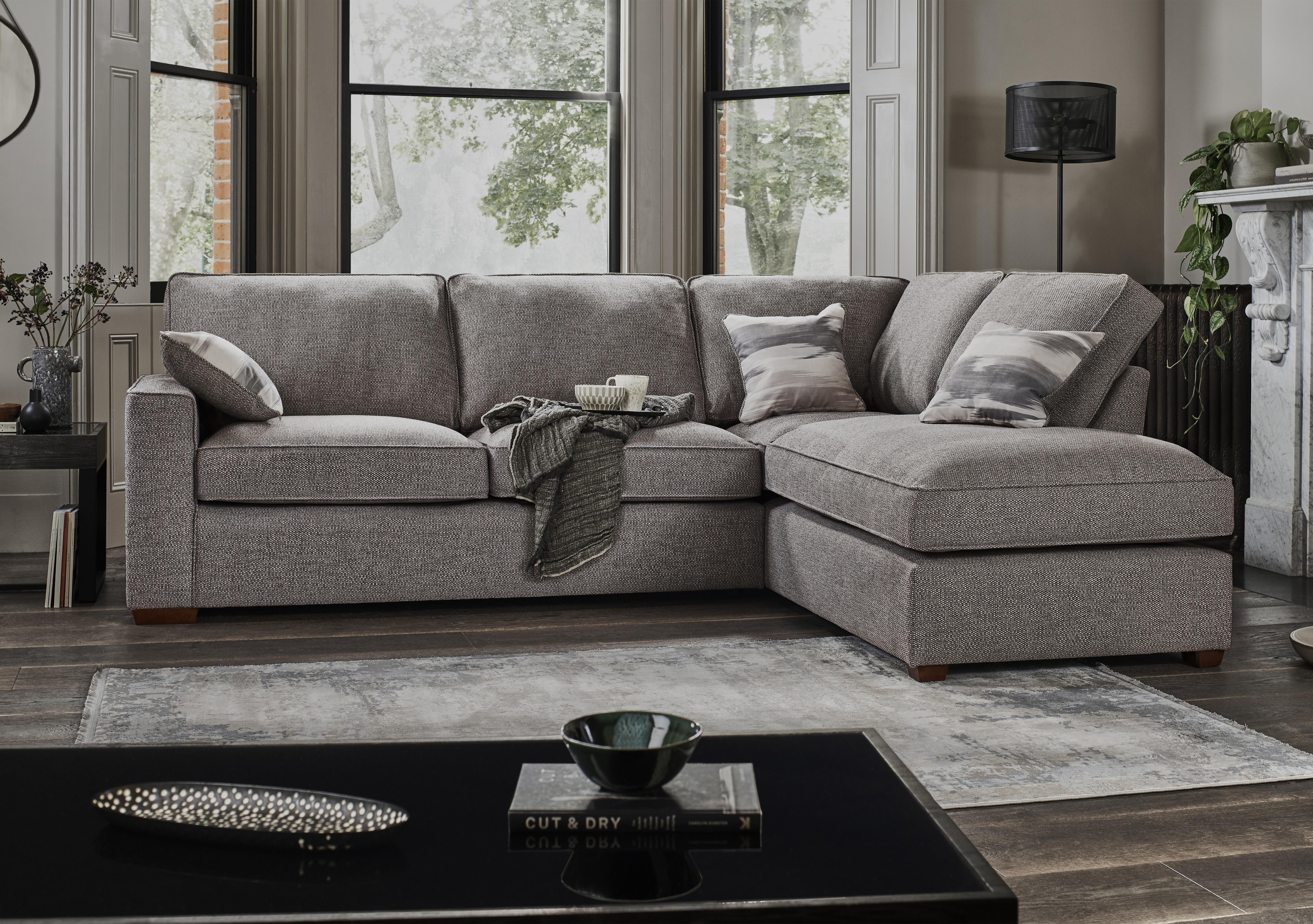 Gray cloth deals sectional couch