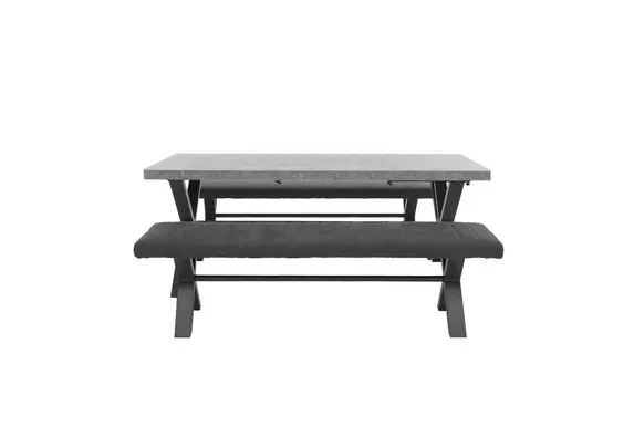 Concrete effect dining table and online bench