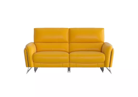 Yellow leather store couch for sale