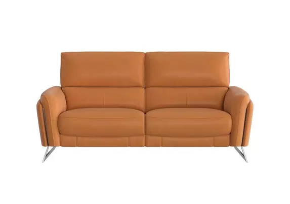 Orange color deals leather sofa