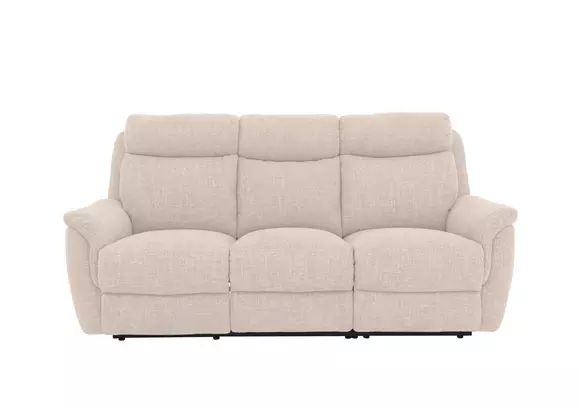 Cream leather 3 clearance seater recliner sofa