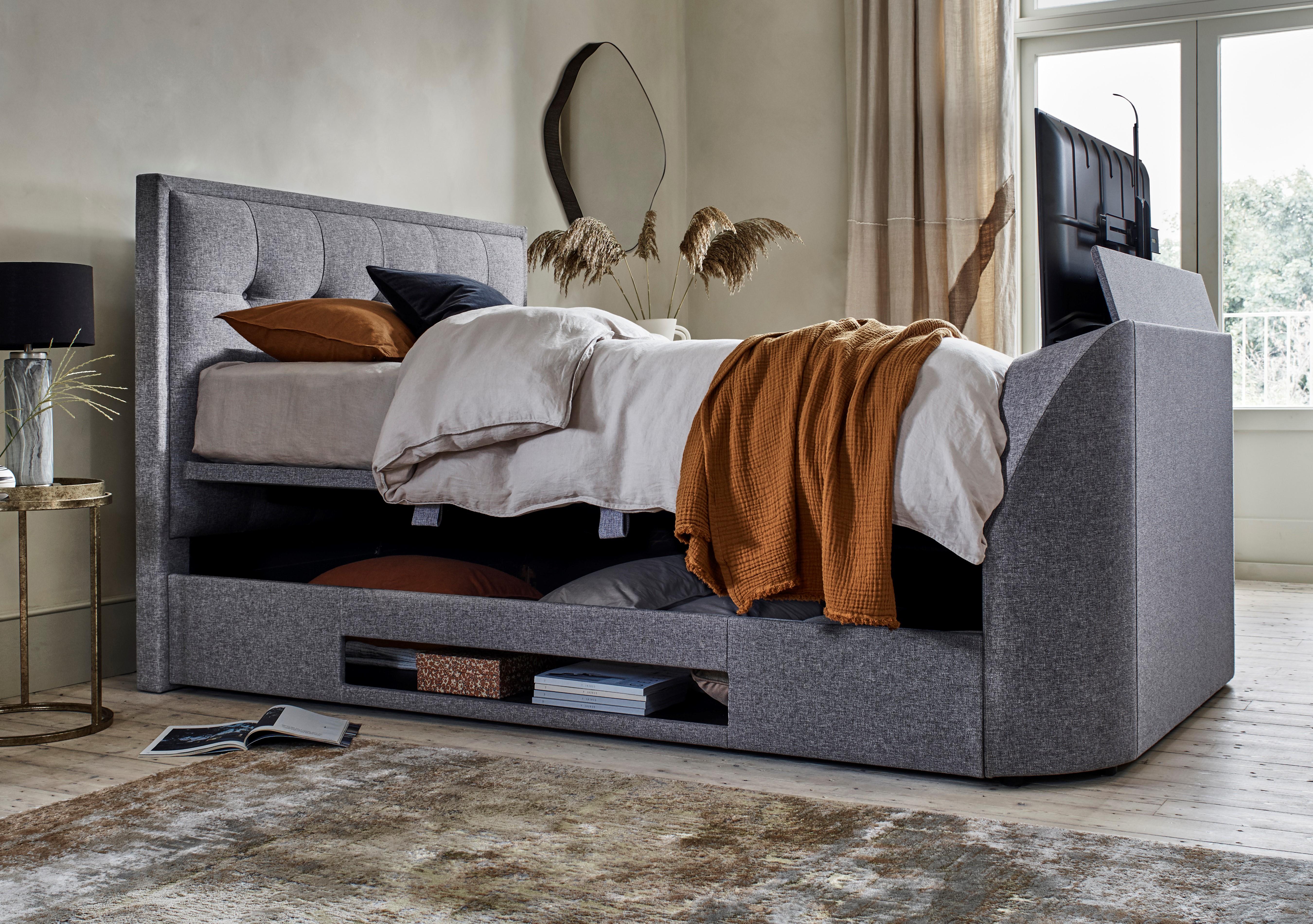 Tv bed deals with ottoman storage