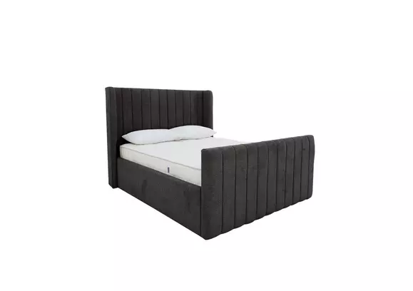 Black upholstered on sale bed set