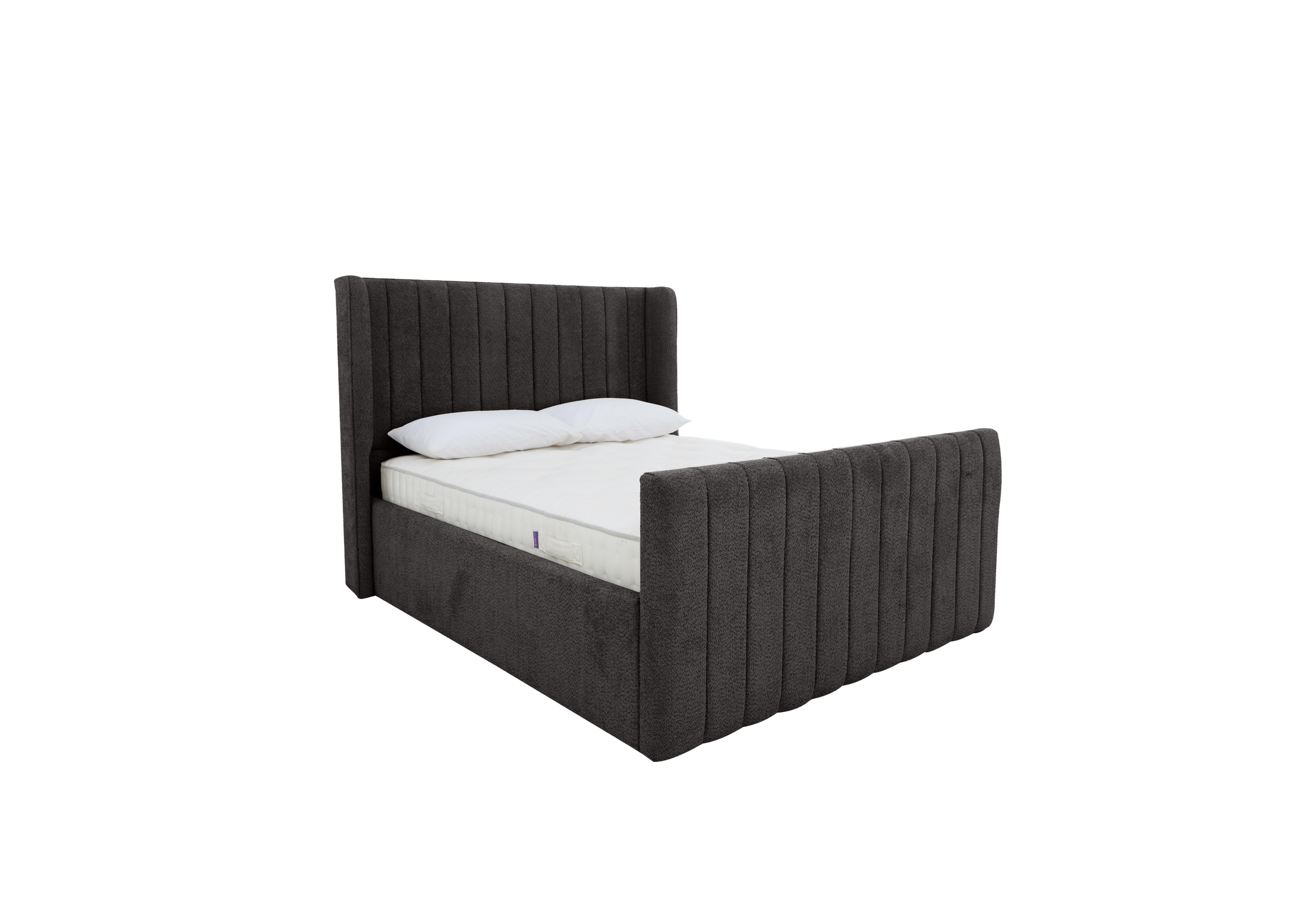 Black upholstered deals platform bed king