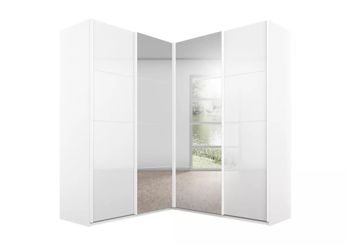 Small corner deals wardrobe with mirror