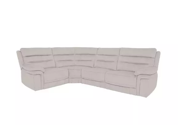 White fabric deals sectional couch