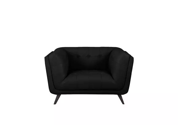 Black leather deals cuddle chair