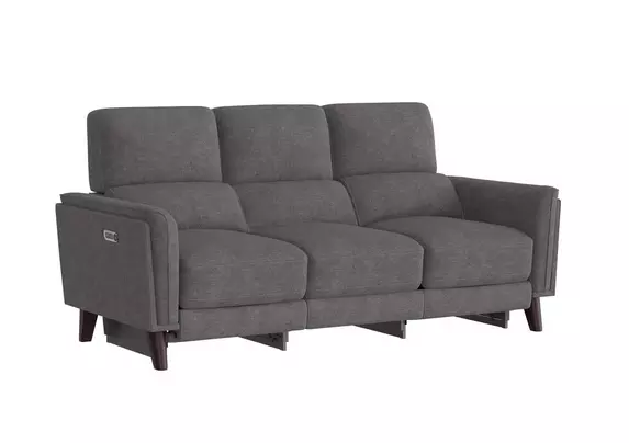 Compact Collection Klein 3 Seater Fabric Power Recliner Sofa with  Telescopic Headrests