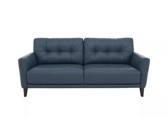 Blue leather sofa 2024 and loveseat