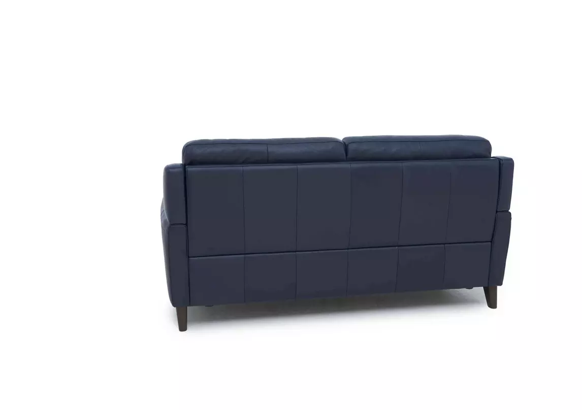 Denim blue store leather sofa