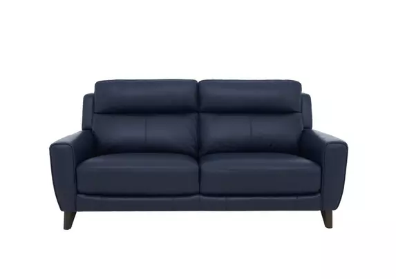 Leather navy on sale blue sofa