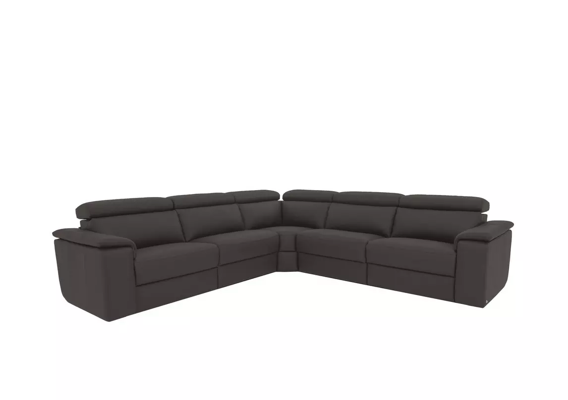 Large black hot sale leather sectional