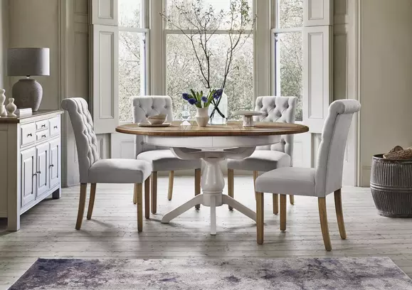 Gray and white dining room online table