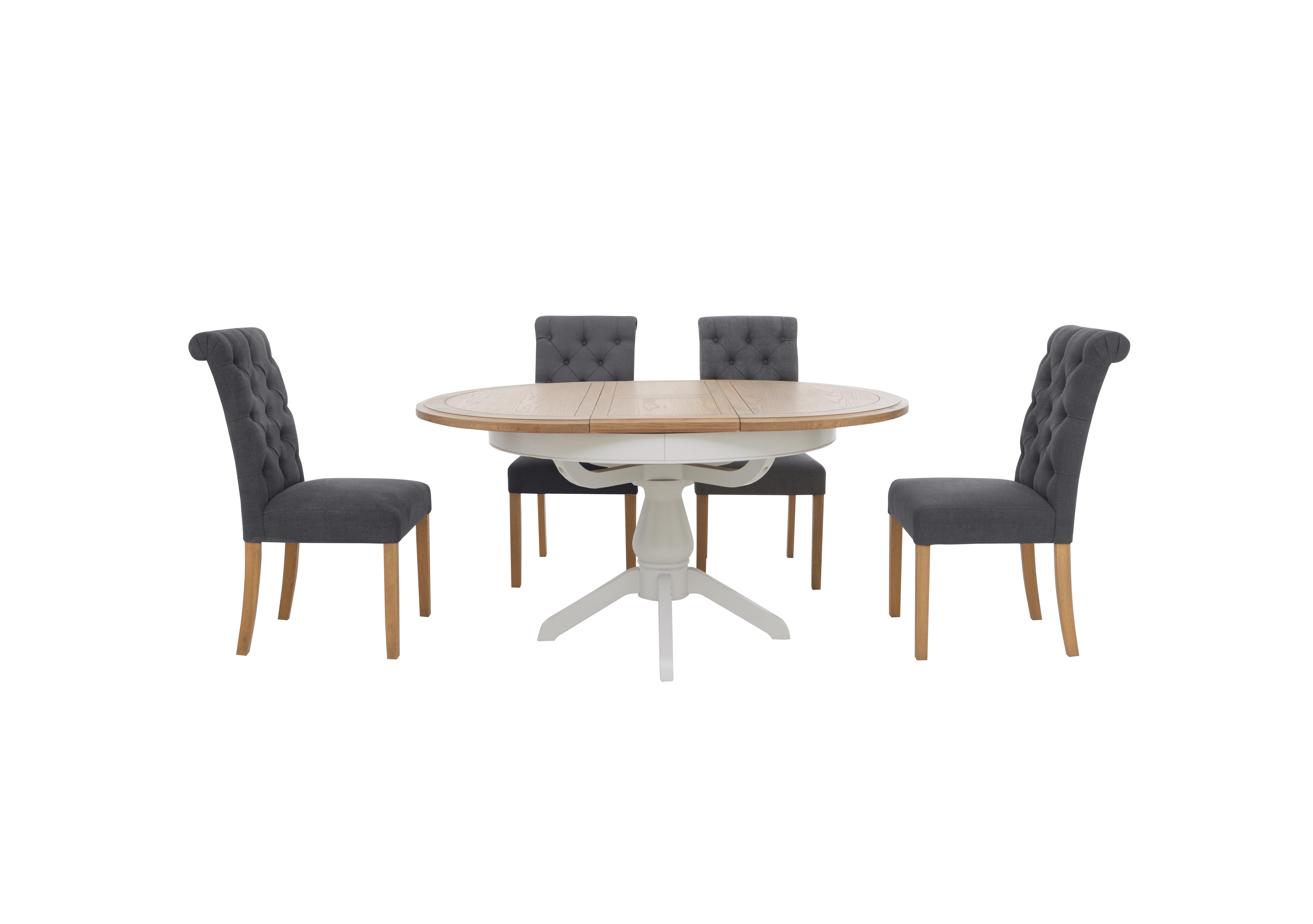 Grey wooden deals table and chairs