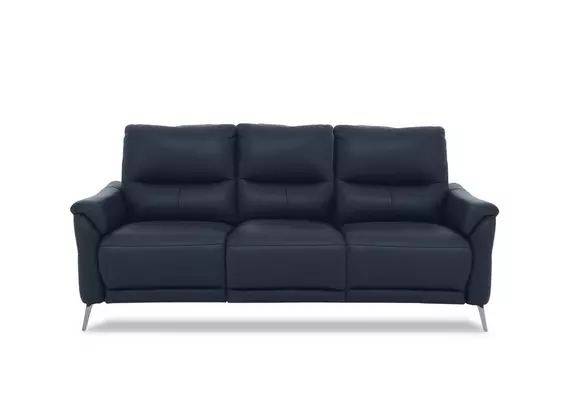 Peacock blue leather deals sofa