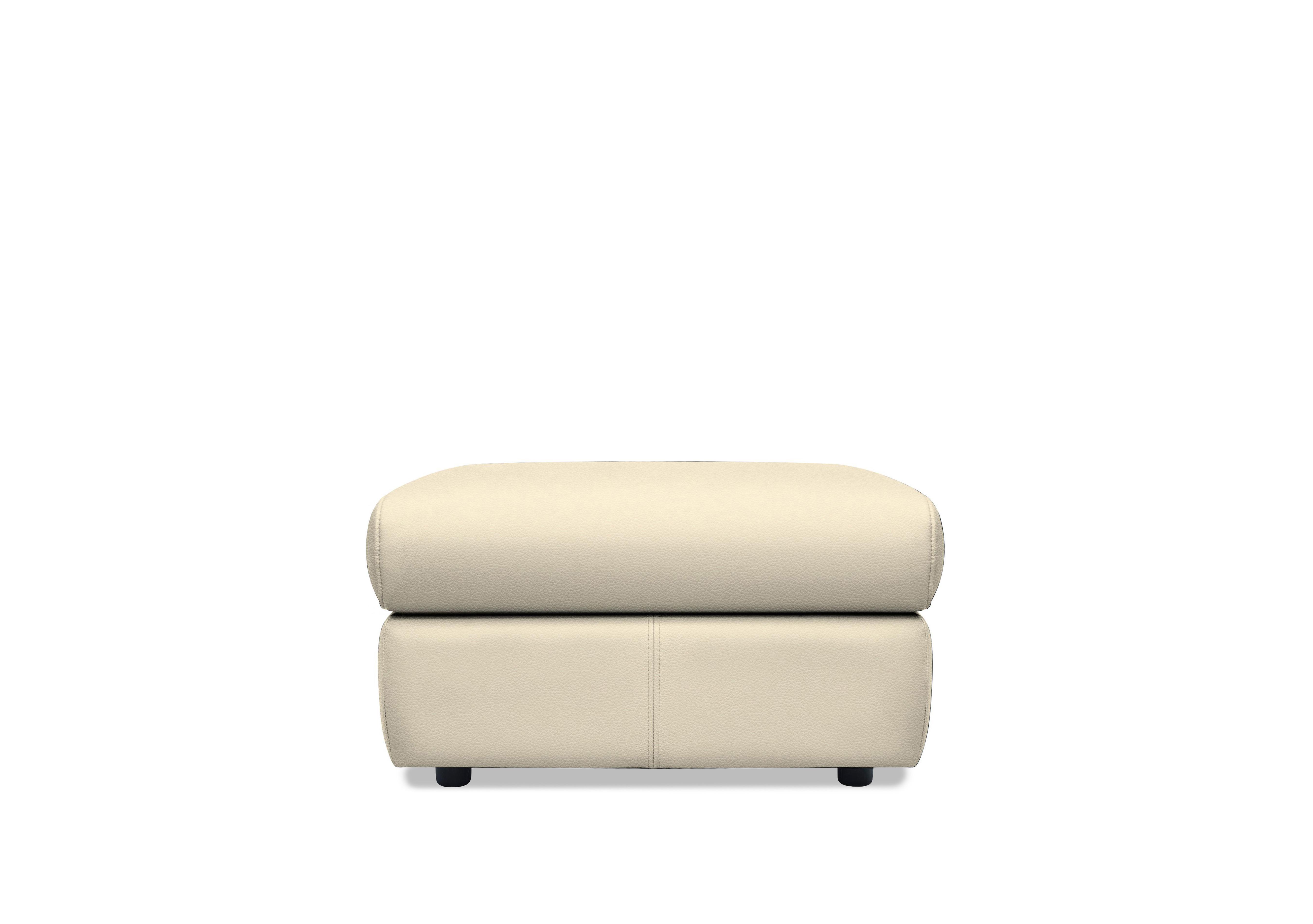 Cream leather deals footstool with storage