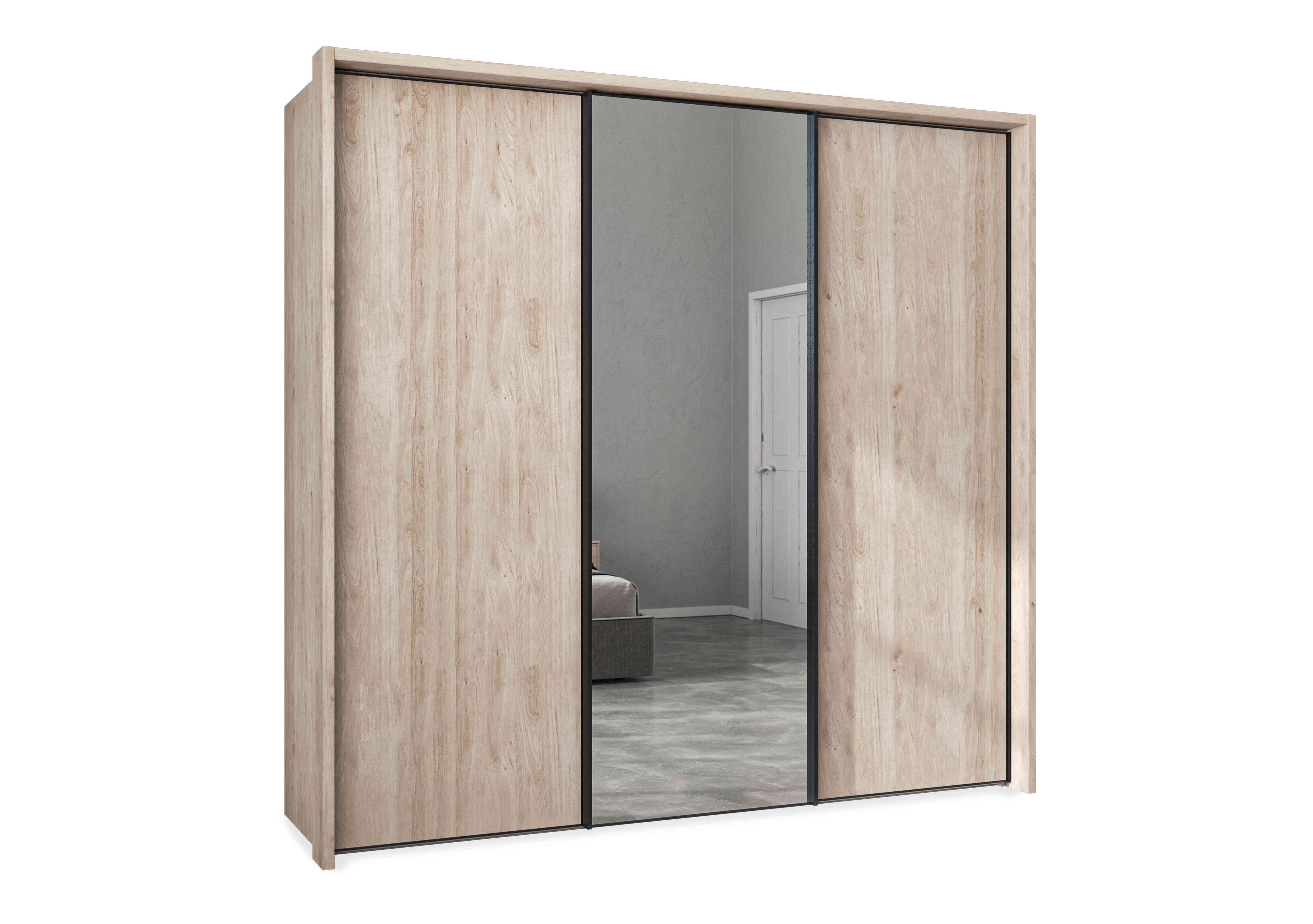 Dallas 235cm 3 Door Sliding Wardrobe with Centre Mirror Door - Wiemann ...