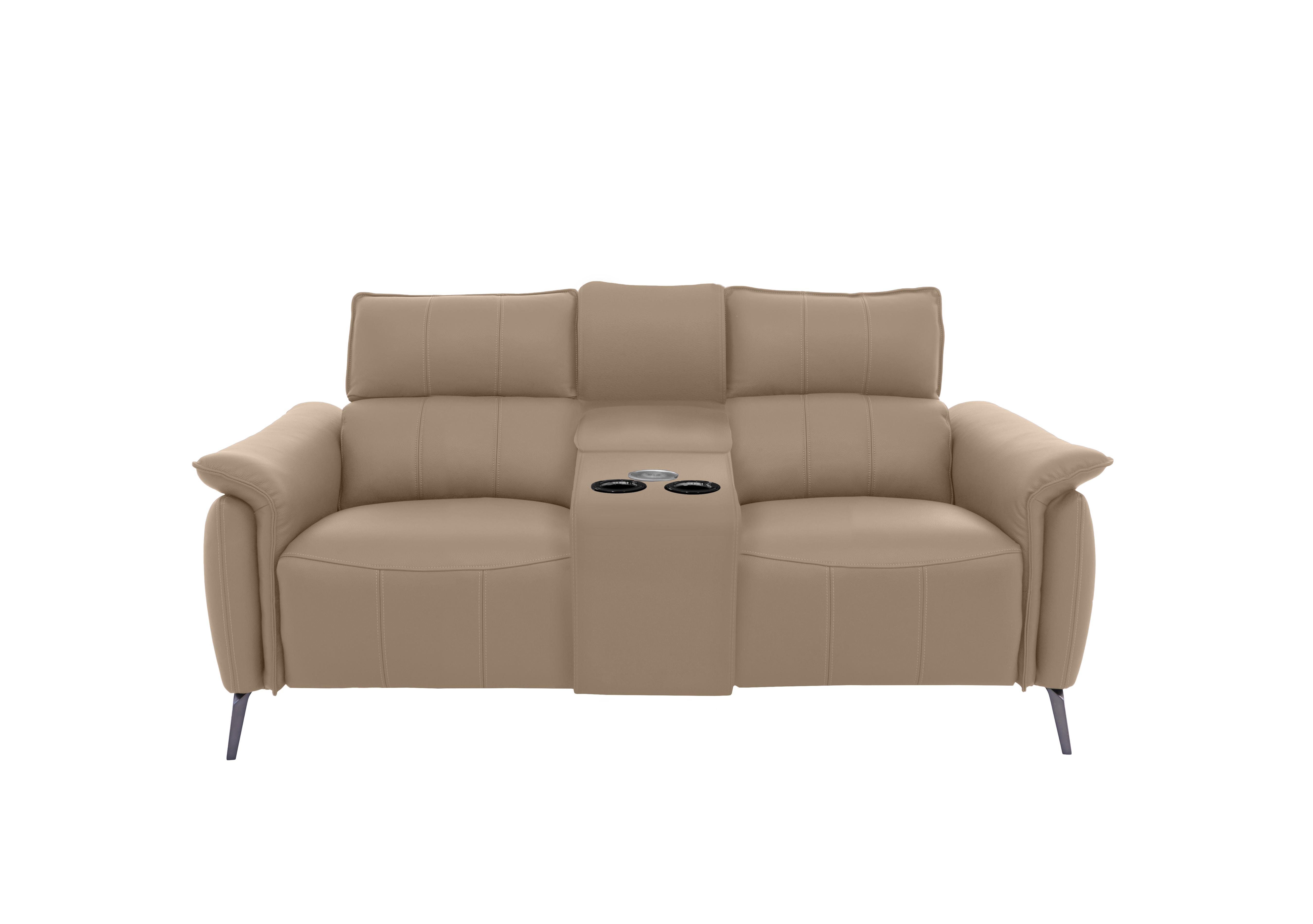 Jude 2 Seater Leather Power Recliner Sofa with Smart Console Unit and ...