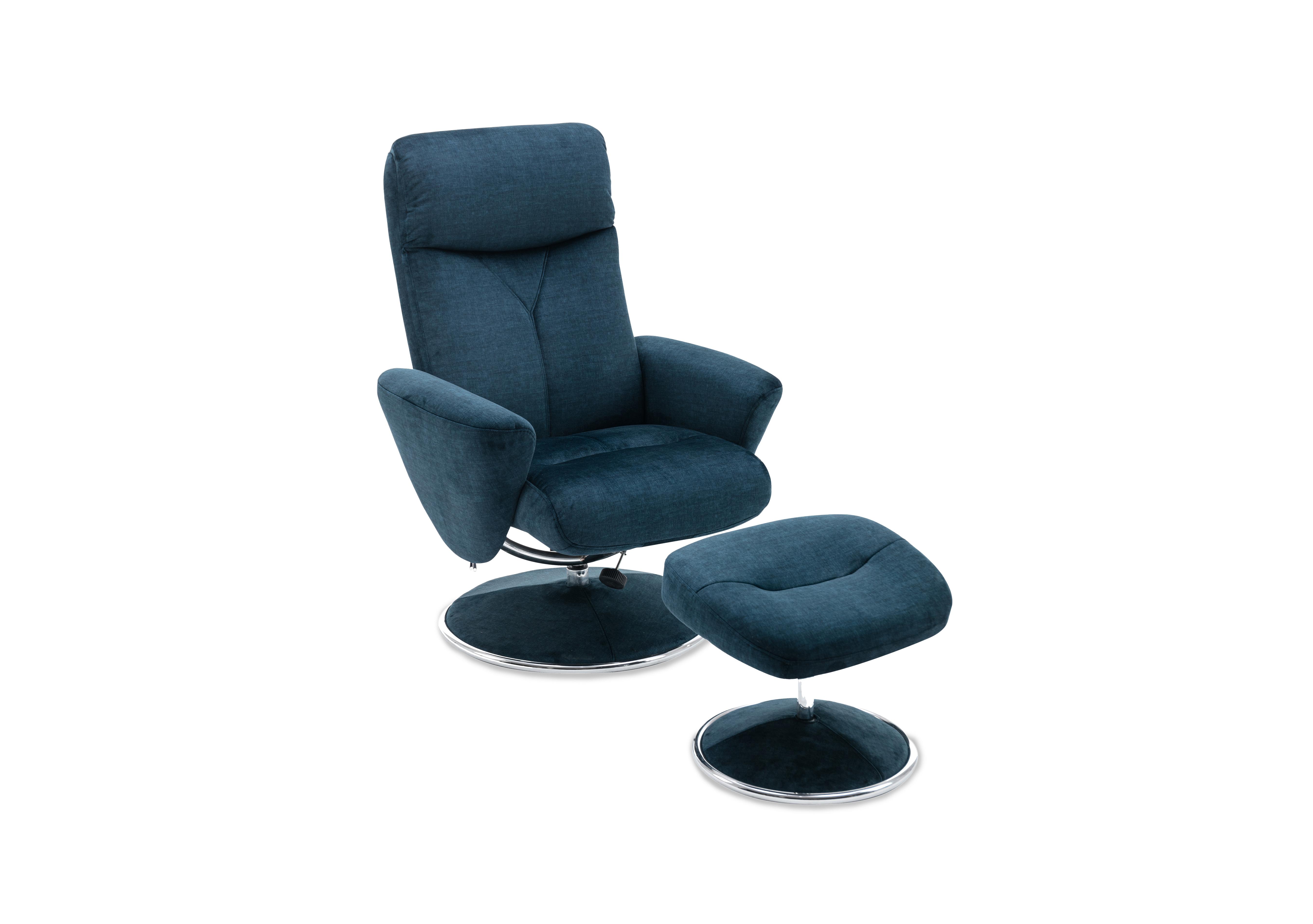 Nice Fabric Swivel Recliner Chair and Footstool Furniture Village