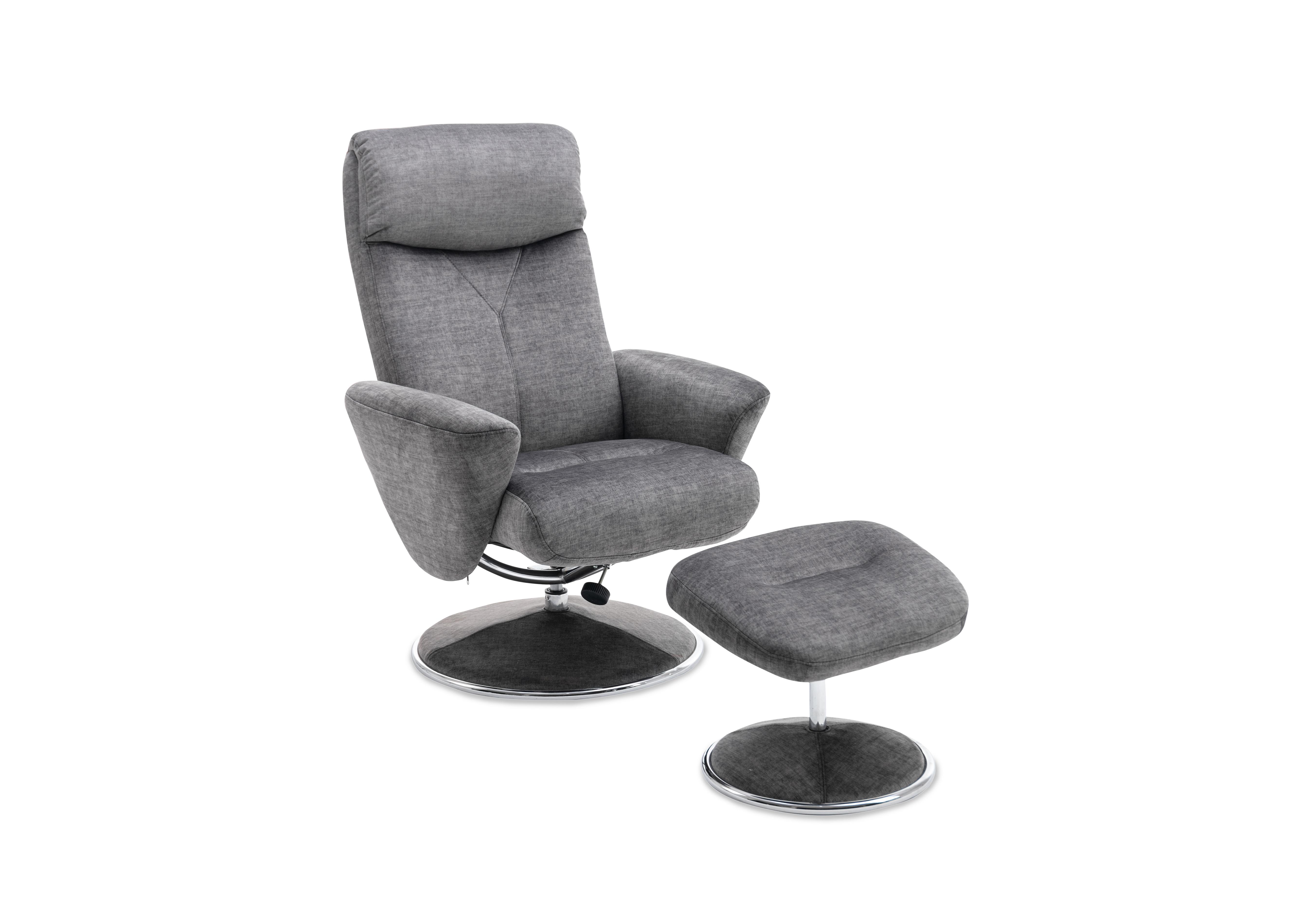 Nice Fabric Swivel Recliner Chair and Footstool Furniture Village