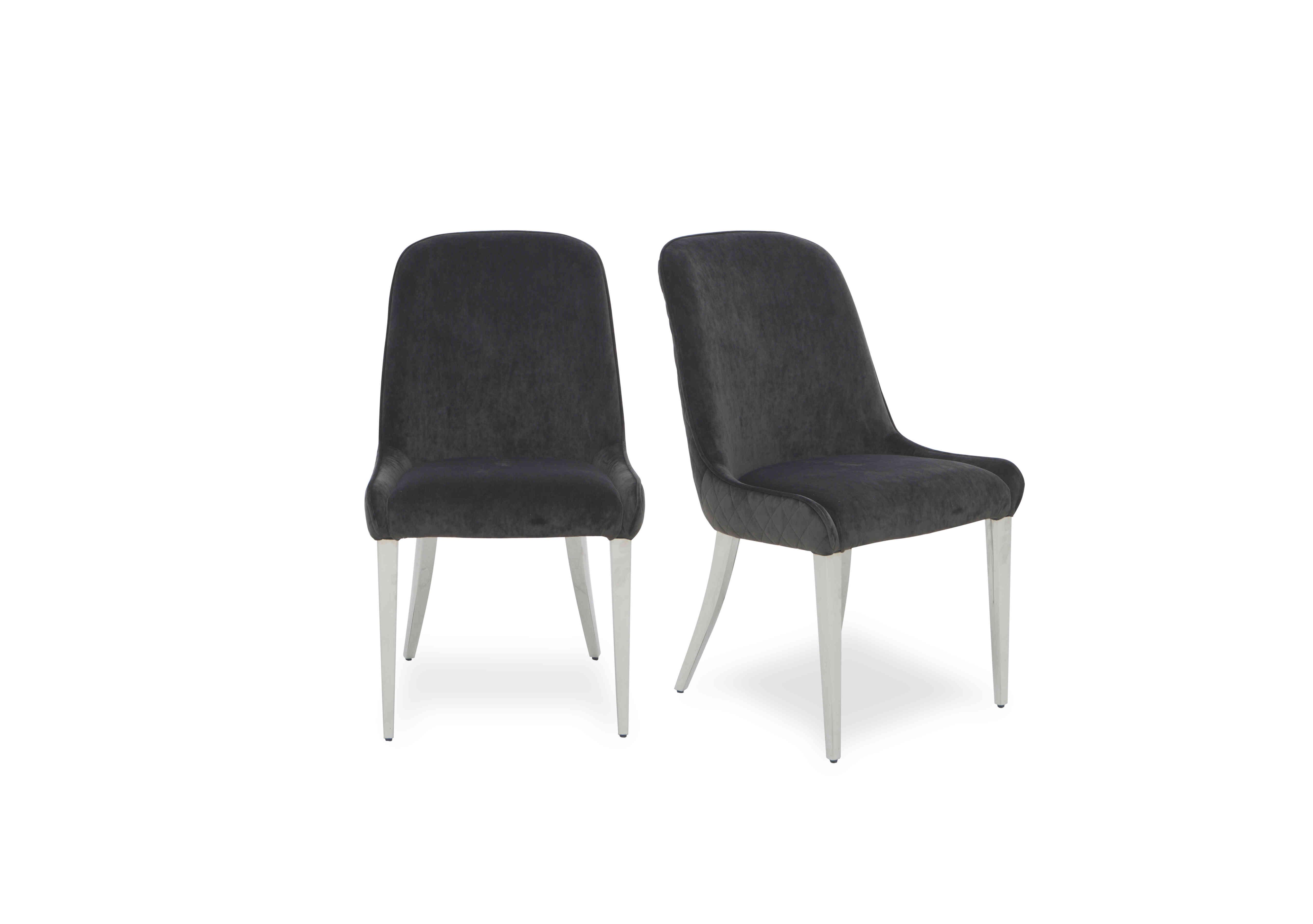 Gabana Pair of Velvet Dining Chairs Furniture Village