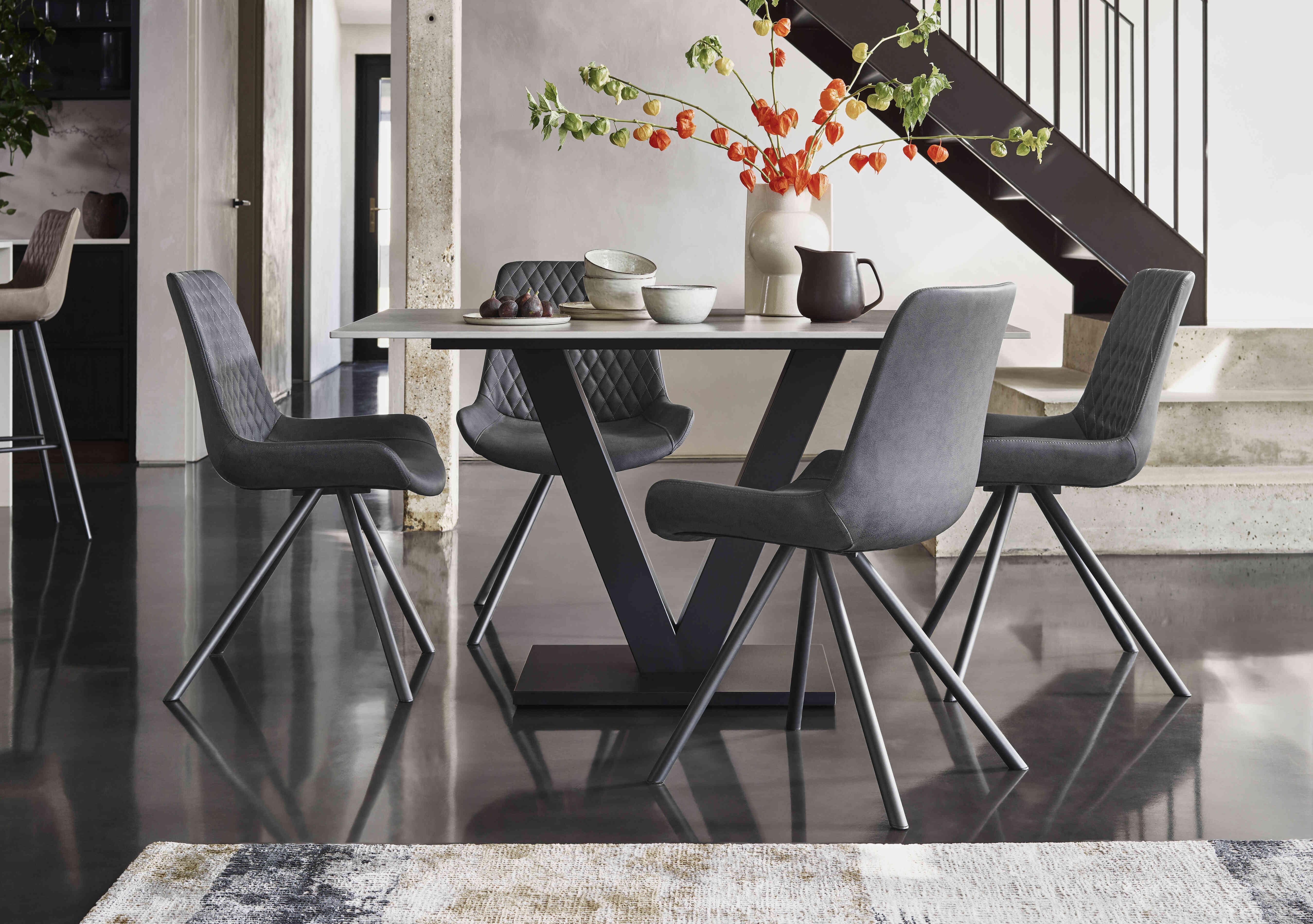 Furniture village marble dining on sale table and chairs