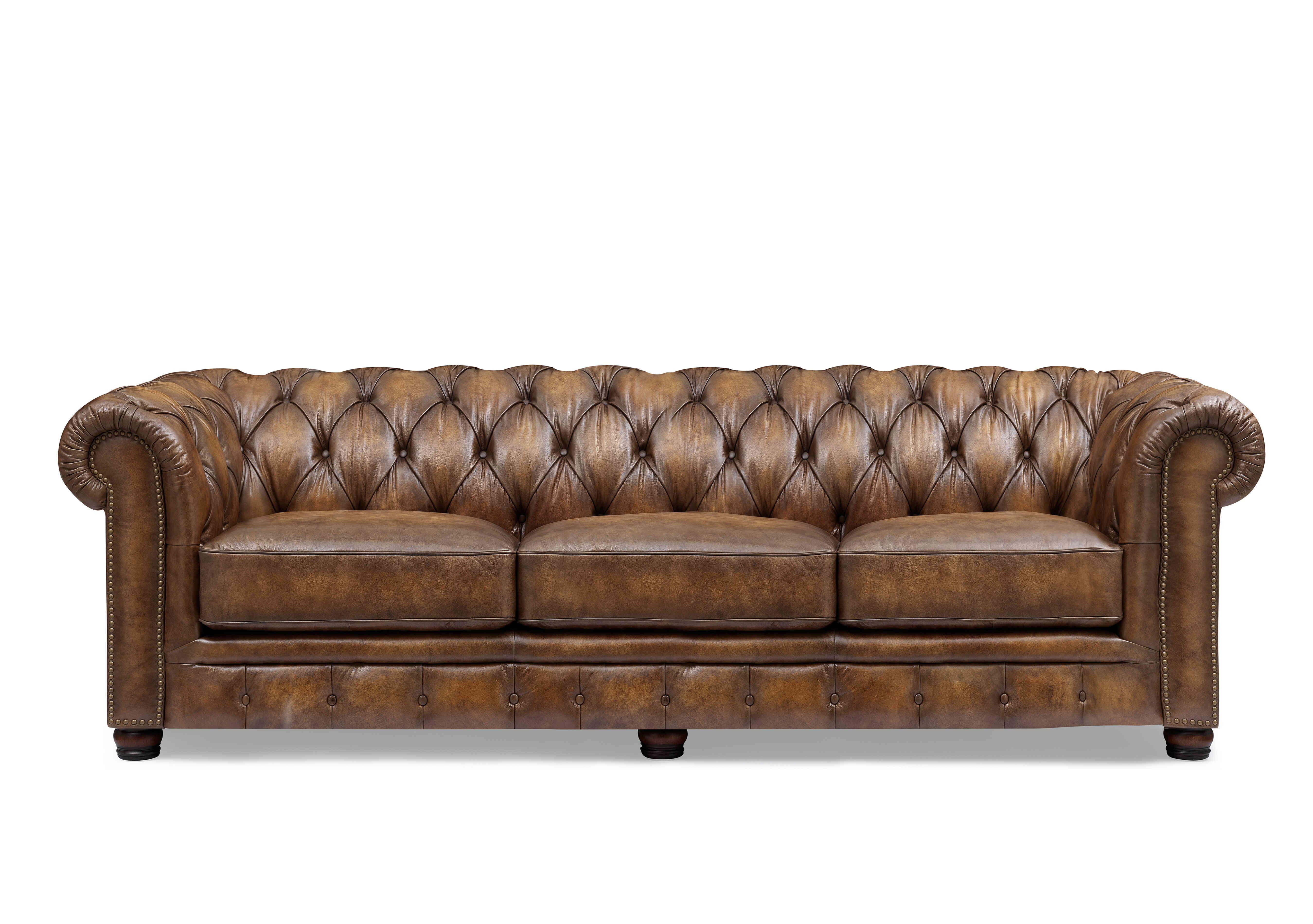 Saddle brown store leather sofa