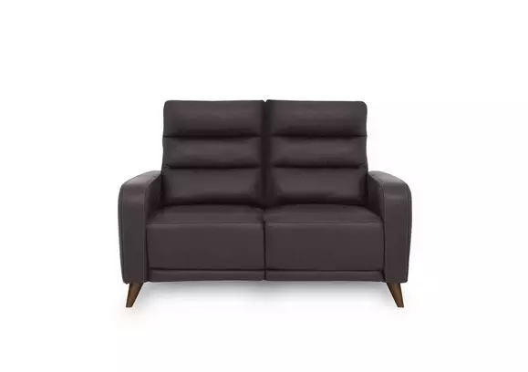 Purple on sale leather sofa