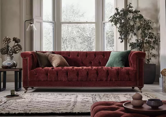 Oxblood chesterfield deals living room