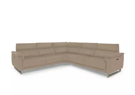 Brown leather sectional couch deals with recliners