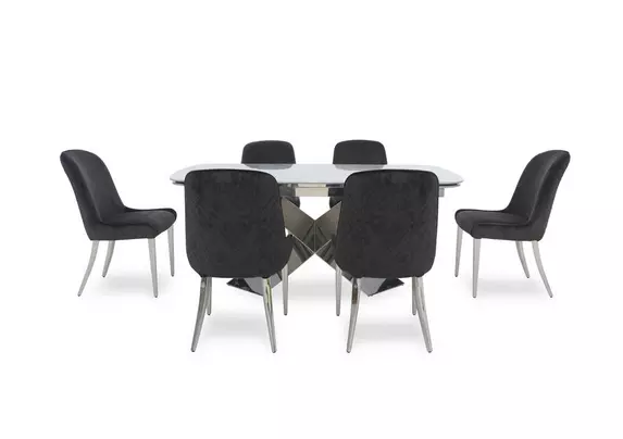 Furniture village marble dining store table and chairs