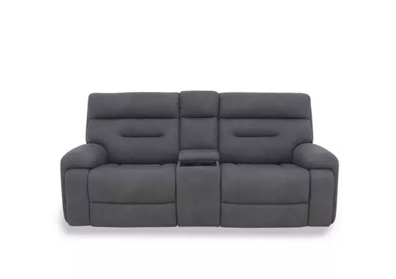 Fabric power reclining loveseat deals with console