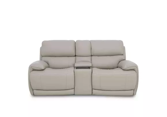 Leather recliner sofa with cup online holders