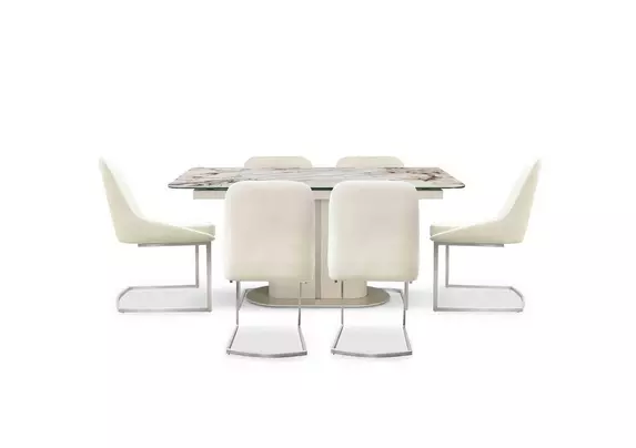 Furniture village marble dining online table and chairs