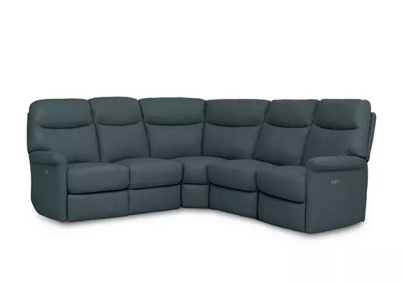 Compact leather deals corner sofa