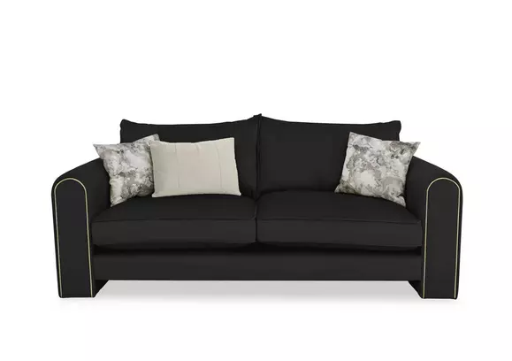 Black tufted deals couch set