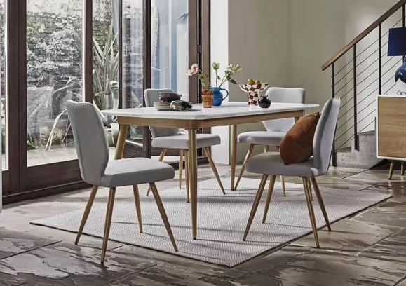 Round table with on sale push in chairs